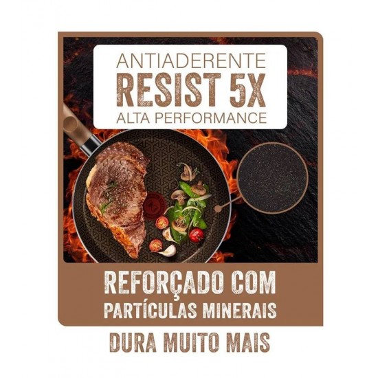 Frigideira 20cm 900ml Rochedo Expert Chocolate
